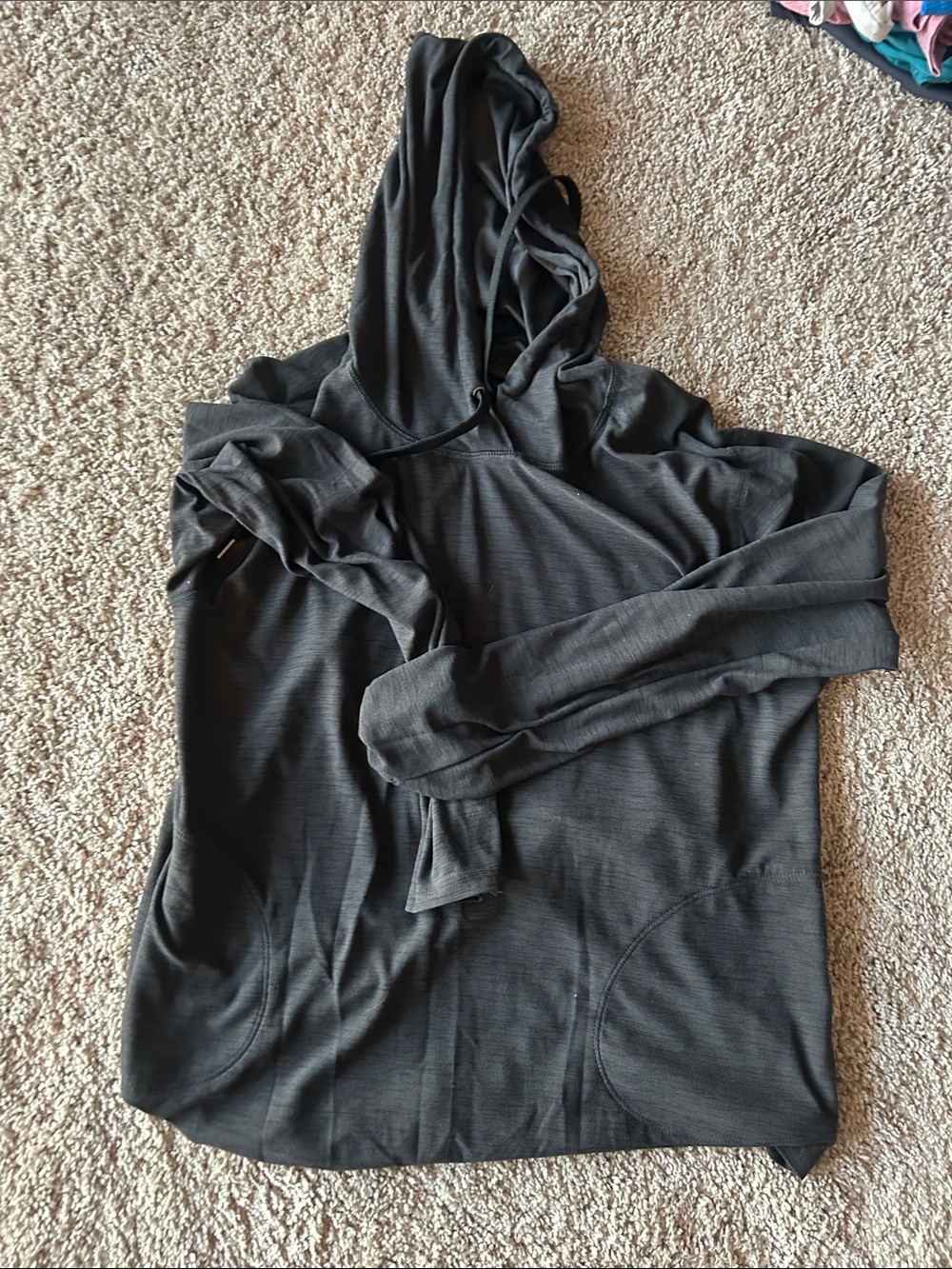 Old Navy Women's Dark Gray Hooded Pullover Sweatshirt